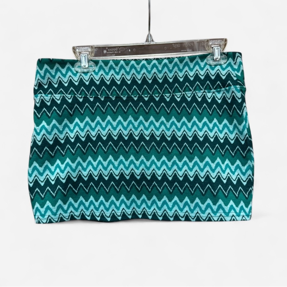 Urban Outfitters Teal and Green Chevron Mini Skirt